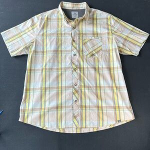 Ascend Yellow Plaid Short Sleeve Button-Up